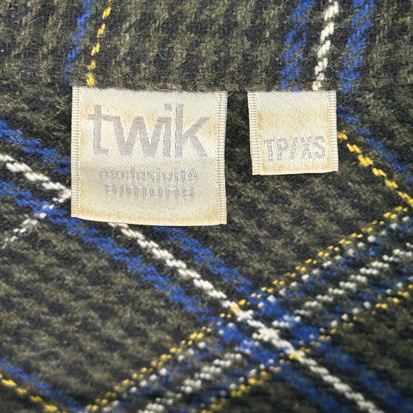 twik‎ Green Plaid Shacket Button Up XS - Picture 2 of 4